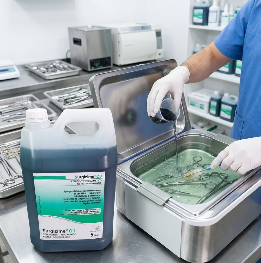 Detergentes enzimáticos hospitalarios